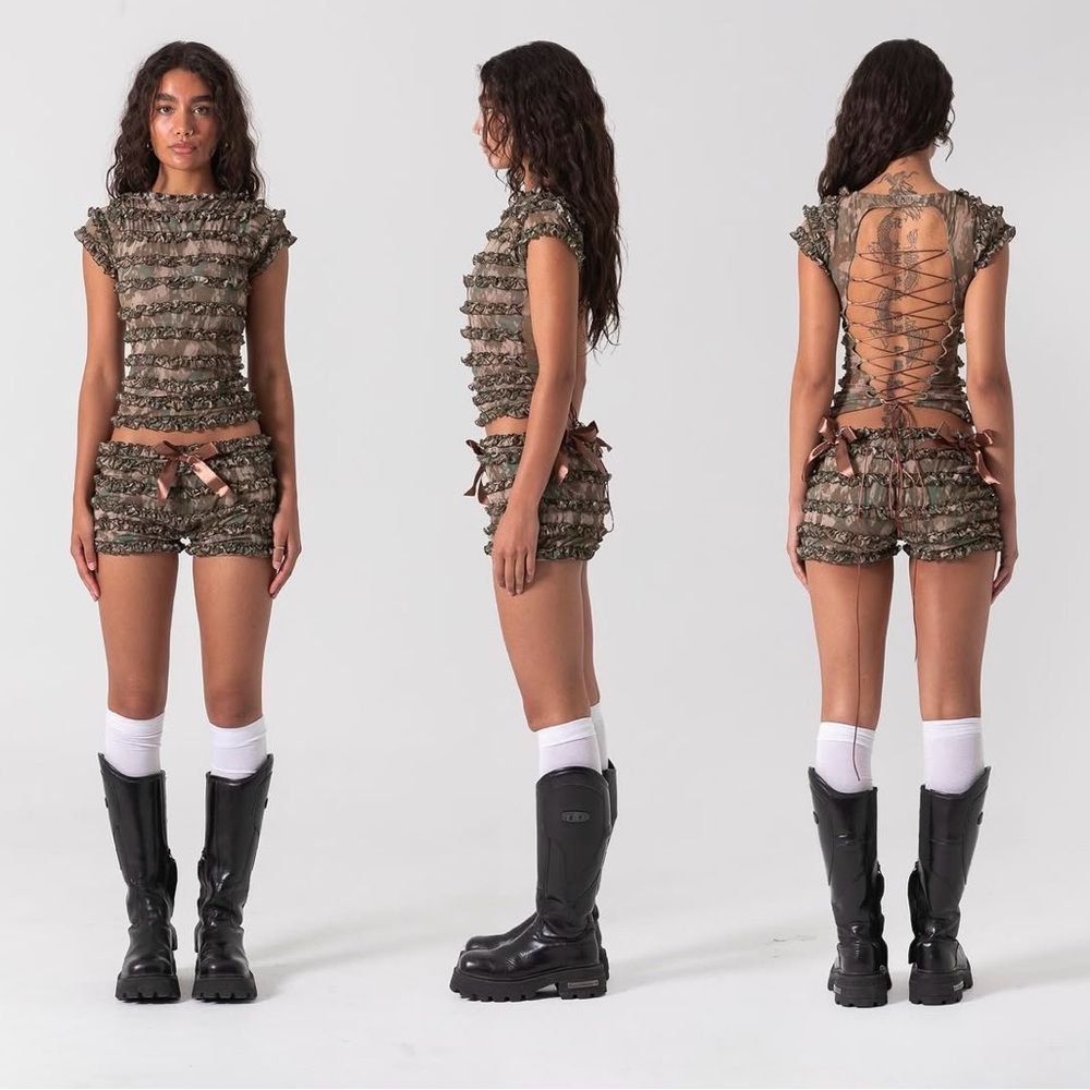 Camo print Bye Bambi Amelia Ruffle Set